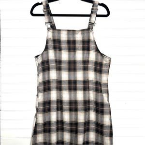 ROMWE Plaid Overalls mini skirt